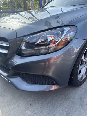 Auto body repair work in progress